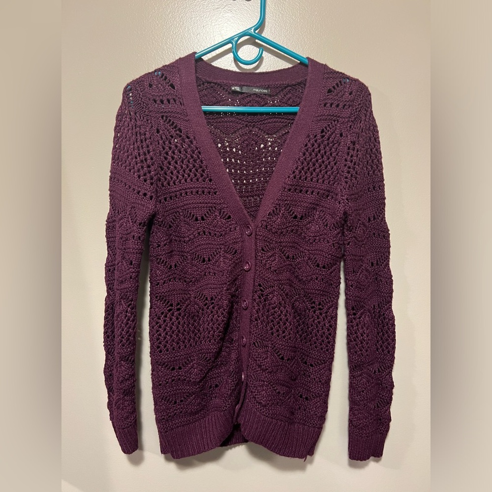 🔴 Maurice’s women’s button up cardigan. Size xs, burgundy
